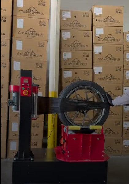 Check out our new wrapping machine for wheels! 🚀
