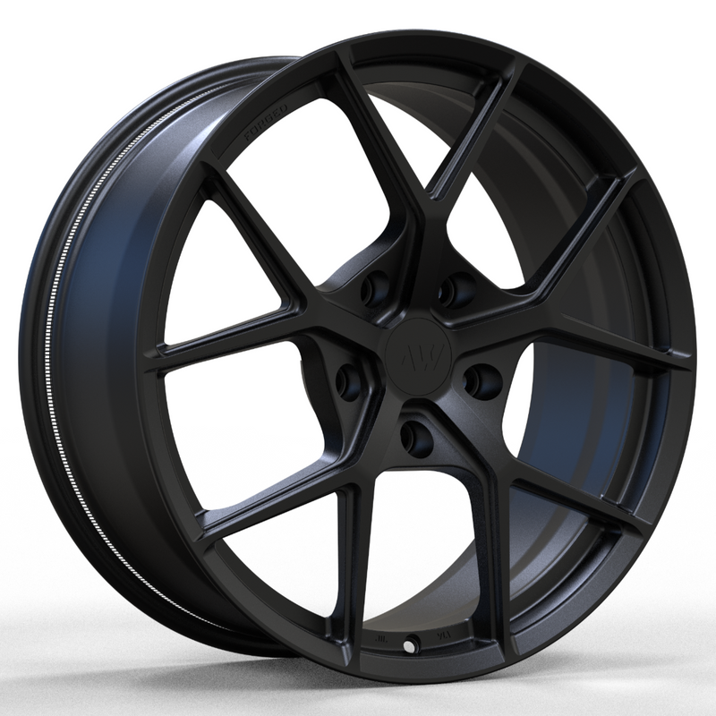 AW01 for Rivian R1T/R1S 20x8.5 Inch +45 Offset Forged Wheels Satin Black