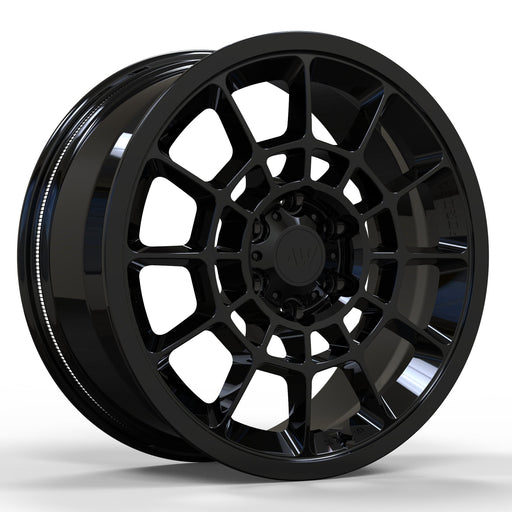 AW08 for Tesla Cybertruck 20x9 Inch +55 Offset Forged Wheels Gloss Black