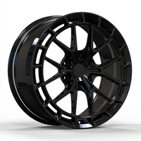 AWSR Gloss Black forged wheel front render for Tesla Cybertruck