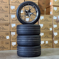 20-Inch AWZZ Titan Wheels + Falken Azenis FK510 285/35R20 Tire Set for Tesla Model S