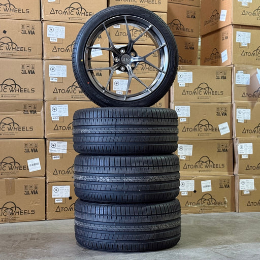 20-Inch AWZZ Titan Wheels + Falken Azenis FK510 285/35R20 Tire Set for Tesla Model S