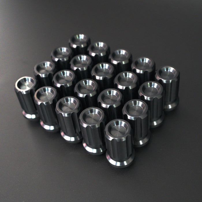 Titanium Closed GR5 Black Anti Theft Wheel Lug Nuts