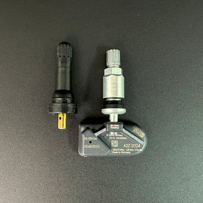 TPMS Black Rubber Valve & Silver Metal Valve