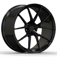 AWS Gloss Black forged wheel on a white background