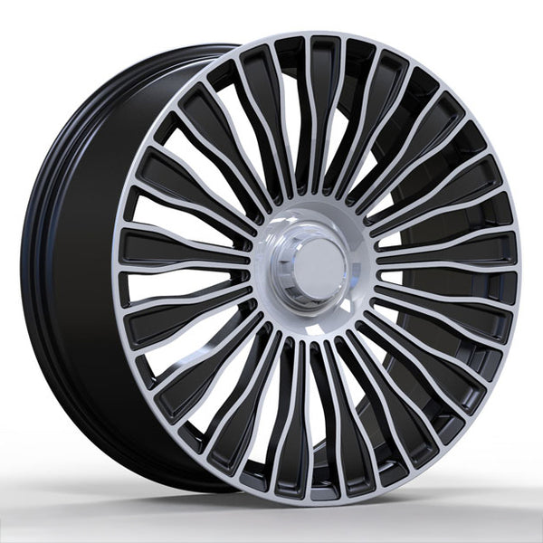 AW45 for Mercedes C/E/S-class 20x9.5 Inch +43 Offset Flow Form Wheels Gloss Black Machine Face