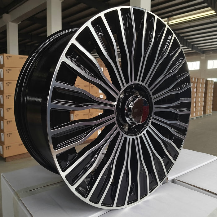 AW45 for Mercedes C/E/S-class 20x9.5 Inch +43 Offset Flow Form Wheels Gloss Black Machine Face
