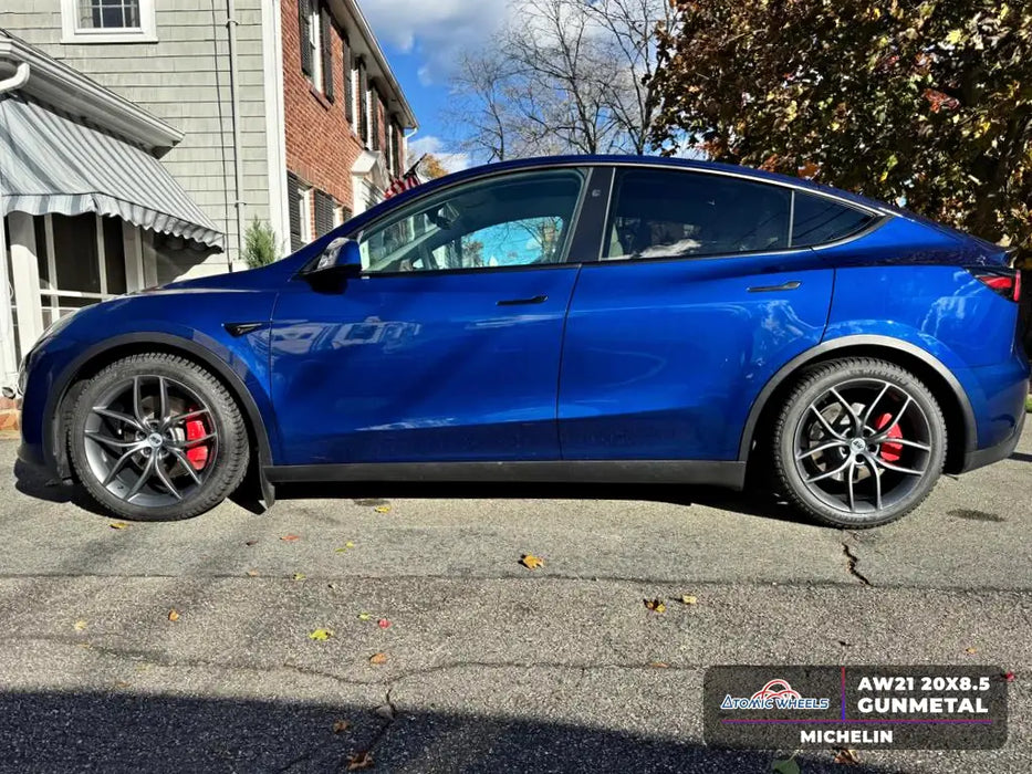 AW21 for Tesla Model 3/Y 20x9.5 Inch +35 Offset Flow Form Wheels Gunmetal