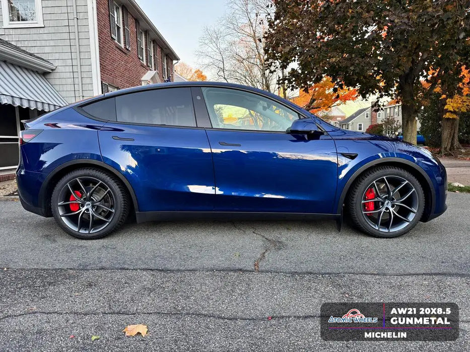 AW21 for Tesla Model 3/Y 20x9.5 Inch +35 Offset Flow Form Wheels Gunmetal