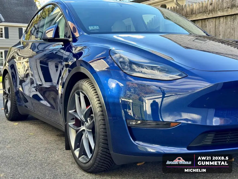 AW21 for Tesla Model 3/Y 20x9.5 Inch +35 Offset Flow Form Wheels Gunmetal