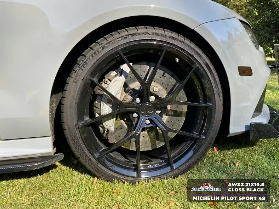 AWZZ for Audi RS6/RS7 C8 21x10.5 Inch +10 Offset Forged Wheels Gloss Black