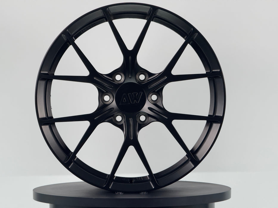 AWZZ 20"x9.0" Satin Black demo wheel for Tesla Cybertruck — actual unit