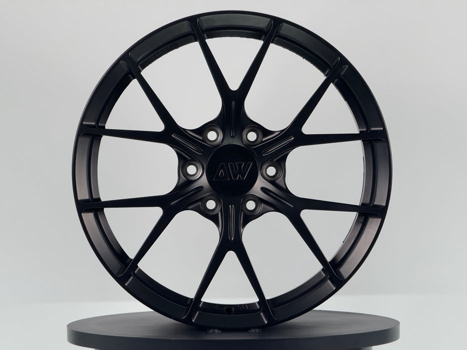 AWZZ 20"x9.0" Satin Black demo wheel for Tesla Cybertruck — actual unit