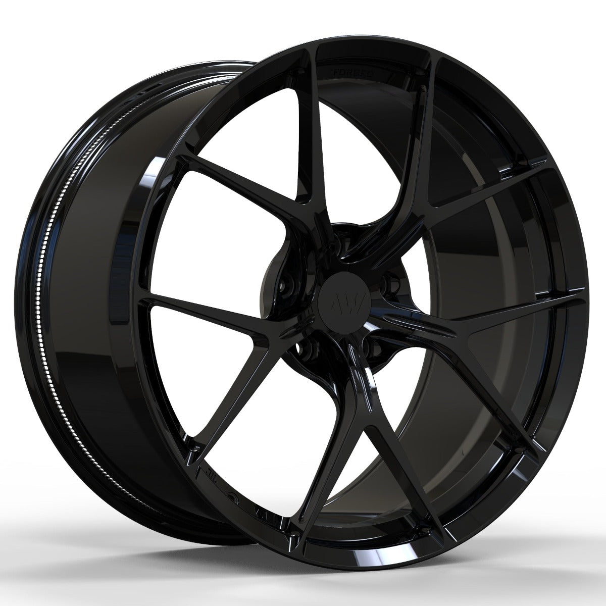 AWZZ for Tesla Model S/X 20x10.5 Inch +38 Offset Forged Wheels Gloss Black