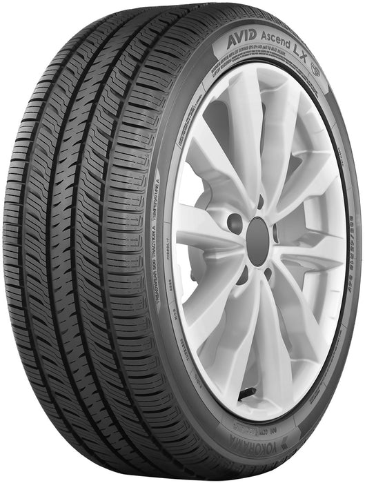 Yokohama AVID Ascend LX — manufacturer model illustration. Tires only; wheels not included. Sidewall markings vary by size.