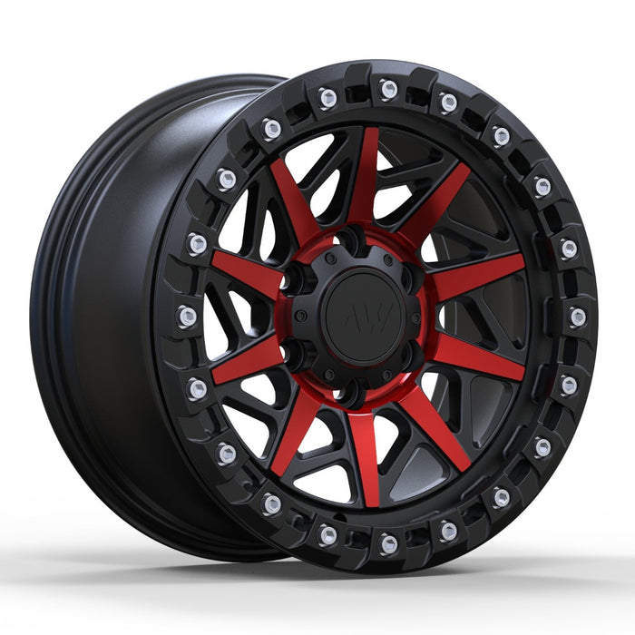 AWB1 for Ford F-150 17x9.0" +30 Red/Satin Black