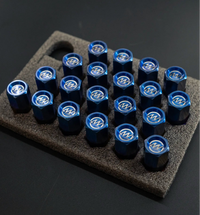 M14×1.5 mm Titanium Closed GR5 21mm Burned Gold Wheel Lug Nuts Set with Logo  (Pack of 20pcs)