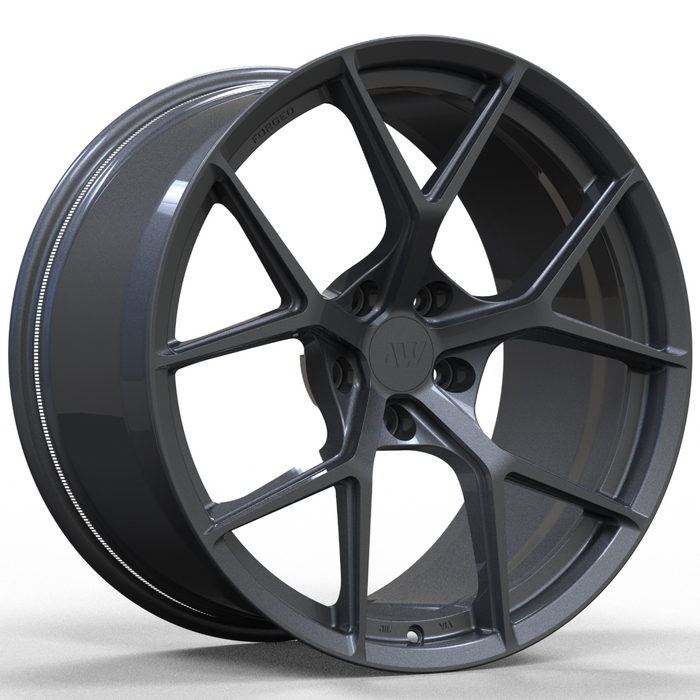 AW01 for Tesla Model S 21x9.5" +35 Front Gunmetal