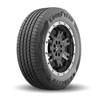 Goodyear Wrangler Territory HT — manufacturer model illustration. Tires only; wheels not included. Sidewall markings vary by size.