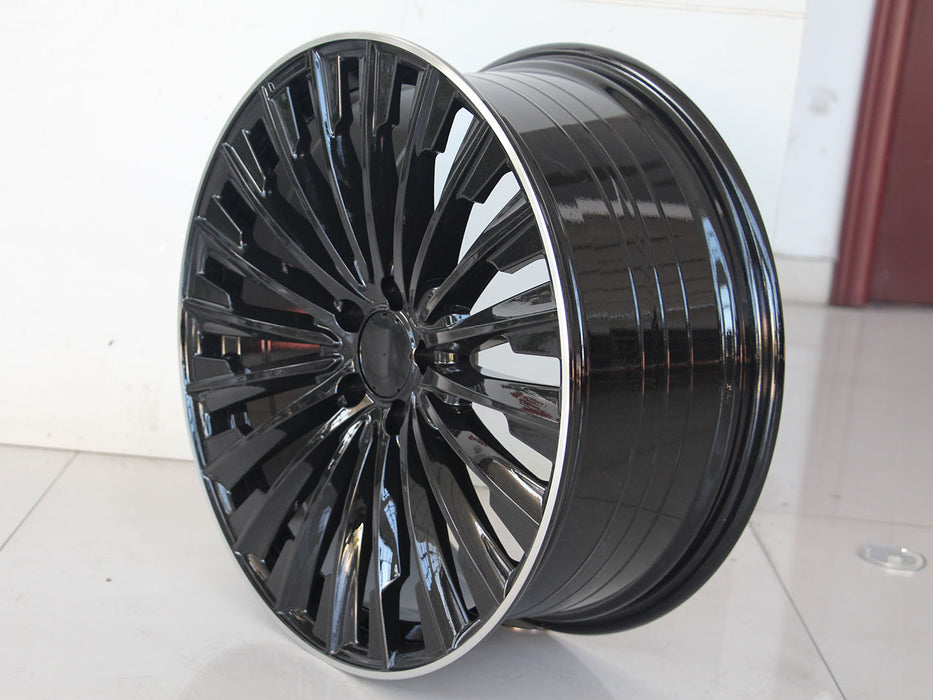 AW41 for Mercedes C-class/E-class 19x9.0 Inch +42 Offset Flow Form Wheels Gloss Black Machine Lip