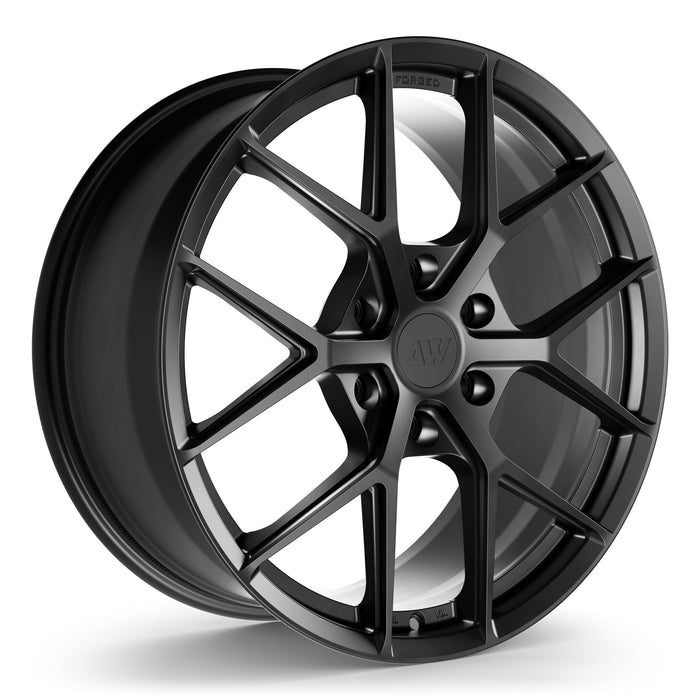 AW01 Forged Wheels for Tesla Cybertruck 20" / 9.0" +52 / Satin Black render
