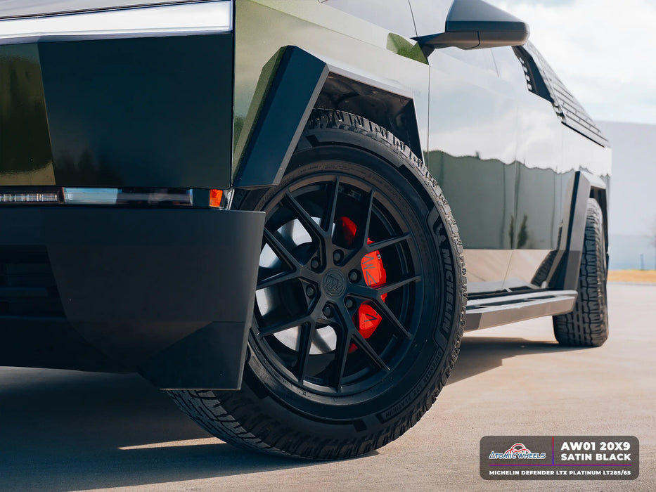 AW01 for Tesla Cybertruck 20x9 Inch +52 Offset Forged Wheels Satin Black