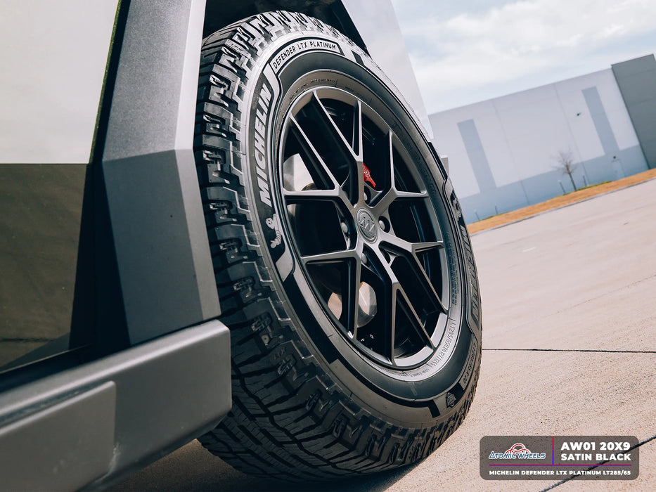 AW01 for Tesla Cybertruck 20x9 Inch +52 Offset Forged Wheels Satin Black