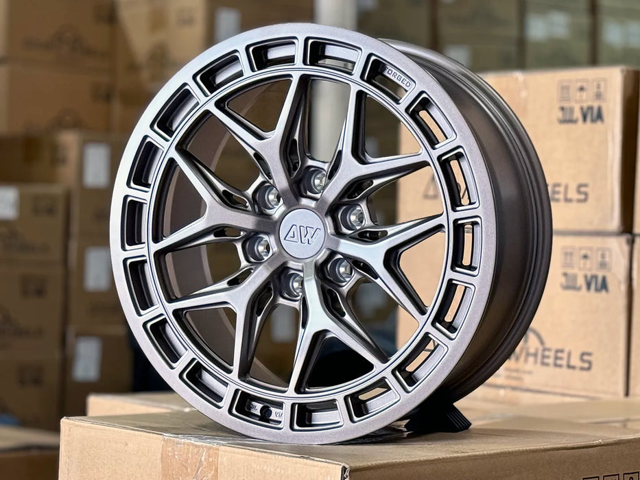 AW09 for Tesla Cybertruck 20x9 Inch +55 Offset Forged Wheels Satin Bronze