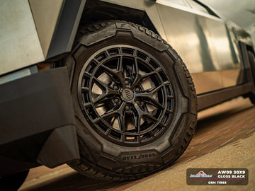 AW09 for Tesla Cybertruck 20x9 Inch +55 Offset Forged Wheels Gloss Black