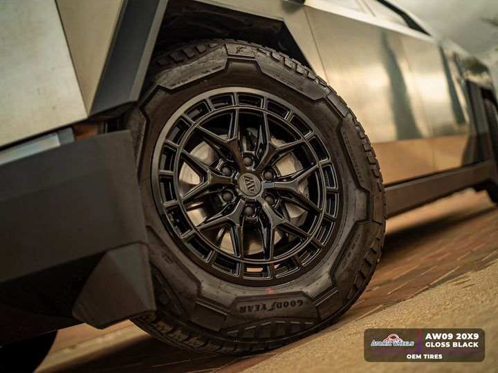 AW09 for Tesla Cybertruck 20x9 Inch +55 Offset Forged Wheels Gloss Black