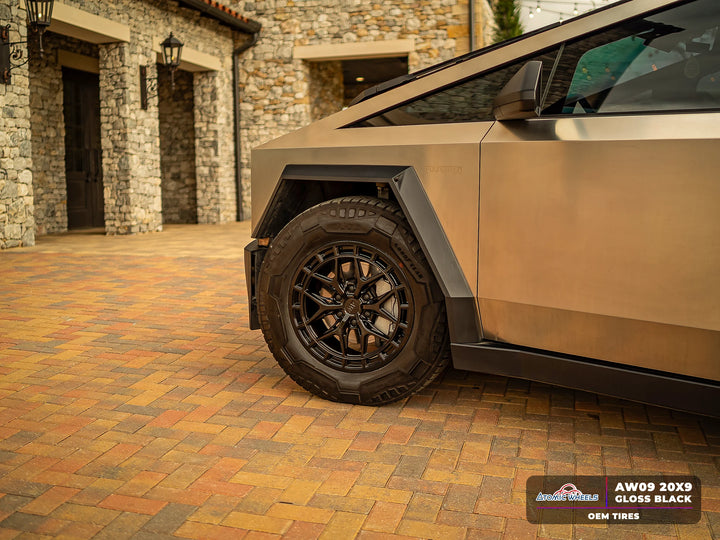 AW09 for Tesla Cybertruck 20x9 Inch +55 Offset Forged Wheels Gloss Black