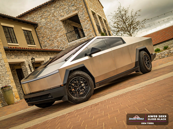 AW09 for Tesla Cybertruck 20x9 Inch +55 Offset Forged Wheels Gloss Black