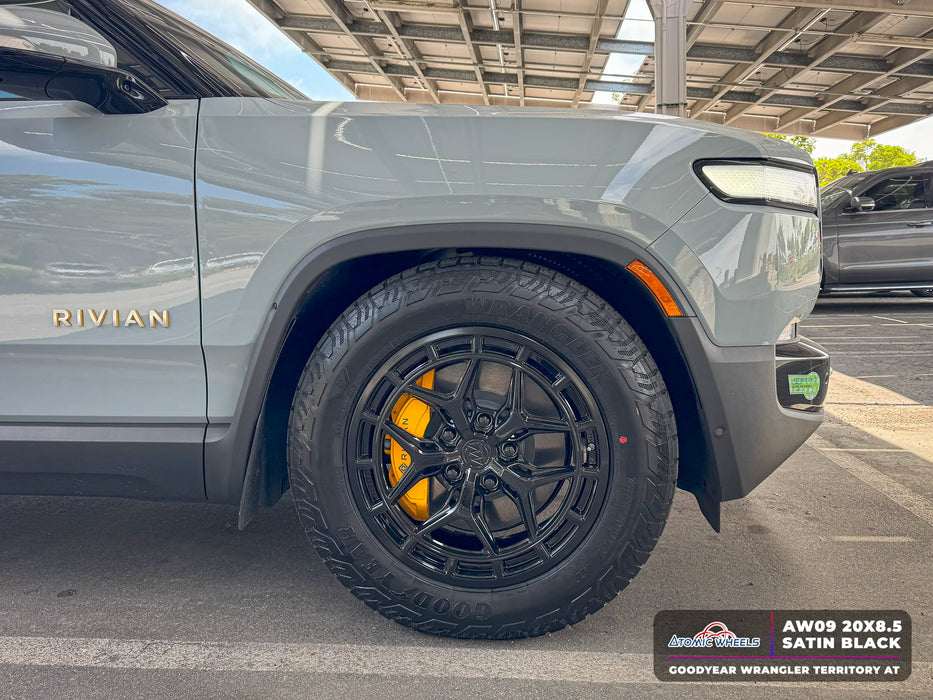 AW09 for Rivian R1T/R1S 20x8.5 Inch +48 Offset Forged Wheels Satin Black