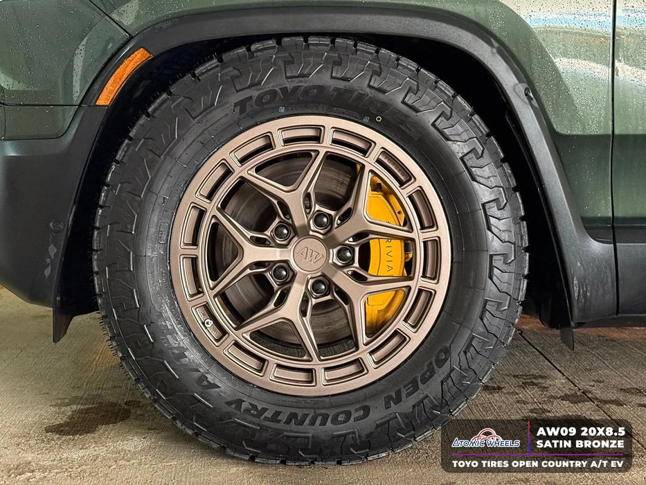 AW09 for Rivian R1T/R1S 20x8.5 Inch +48 Offset Forged Wheels Satin Bronze