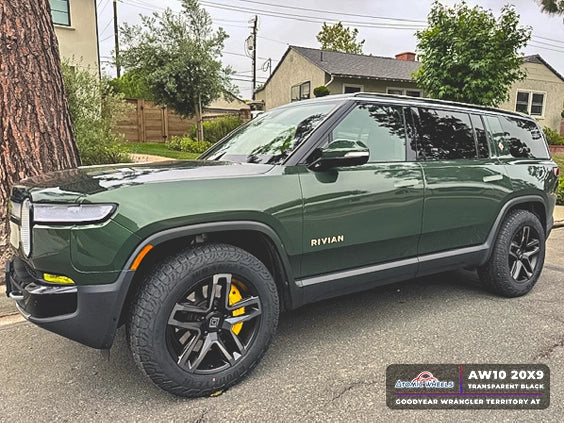 AW10 for Rivian R1T/R1S 20x9.0 Inch +40 Offset Forged Wheels Satin + Transparent Black