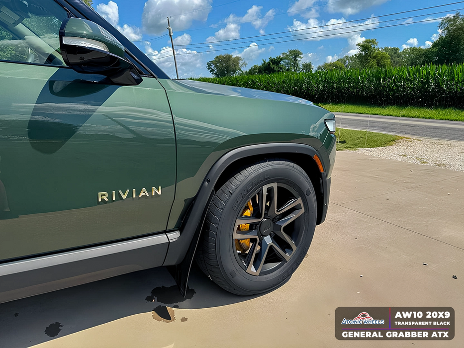 AW10 for Rivian R1T/R1S 20x9.0 Inch +40 Offset Forged Wheels Satin + Transparent Black