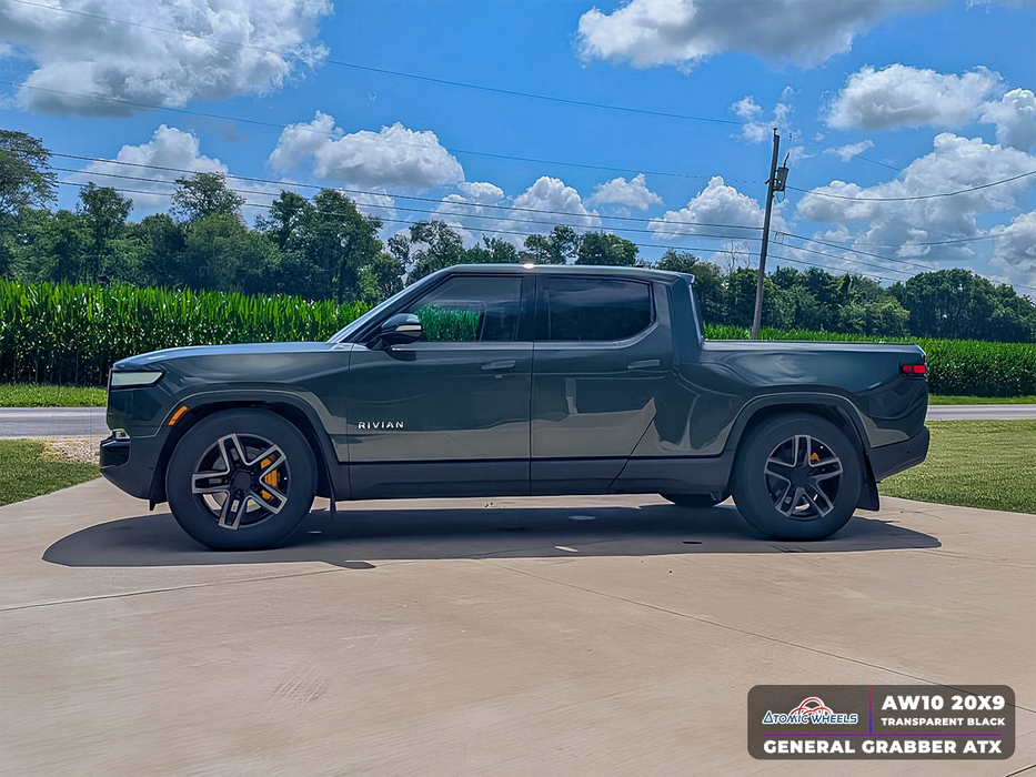 AW10 for Rivian R1T/R1S 20x9.0 Inch +40 Offset Forged Wheels Satin + Transparent Black