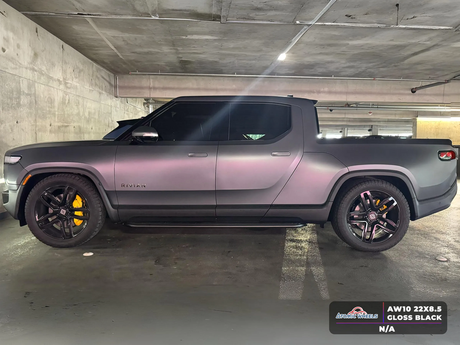 AW10 for Rivian R1T/R1S 22x8.5 Inch +45 Offset Forged Wheels Gloss Black