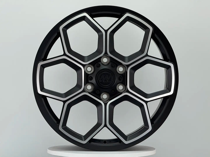 AW13 for Tesla Cybertruck 20x9.0 Inch +55 Offset Forged Wheels Satin Black/Diamond Cut