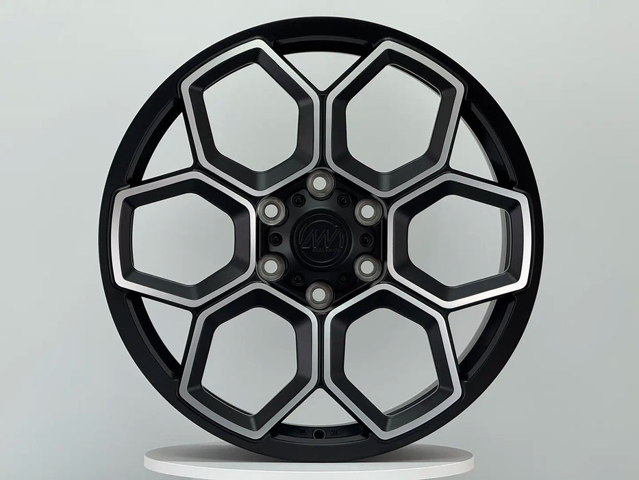AW13 for Tesla Cybertruck 20x9.0 Inch +55 Offset Forged Wheels Satin Black/Diamond Cut