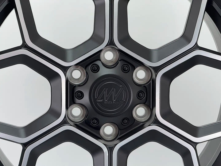AW13 for Tesla Cybertruck 20x9.0 Inch +55 Offset Forged Wheels Satin Black/Diamond Cut