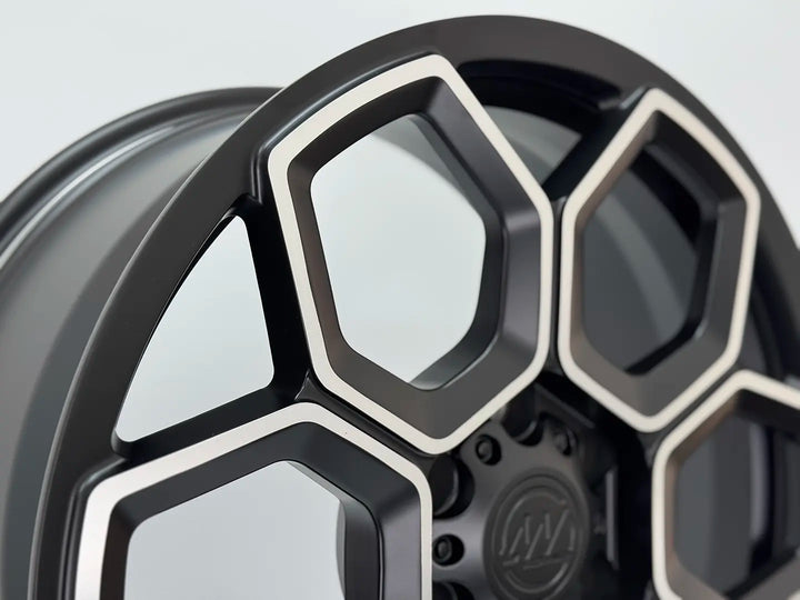 AW13 for Tesla Cybertruck 20x9.0 Inch +55 Offset Forged Wheels Satin Black/Diamond Cut