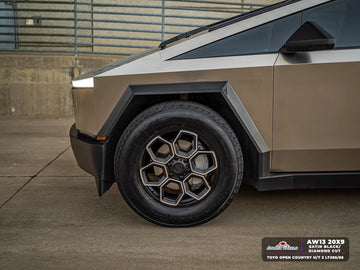 AW13 for Tesla Cybertruck 20x9.0 Inch +55 Offset Forged Wheels Satin Black/Diamond Cut