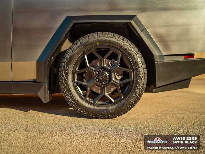 AW13 for Tesla Cybertruck 22x9.0 Inch +55 Offset Forged Wheels Satin Black