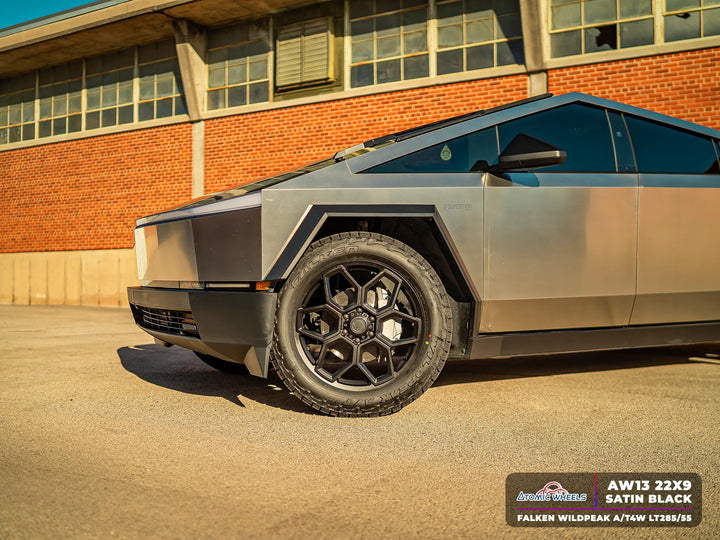 AW13 for Tesla Cybertruck 22x9.0 Inch +55 Offset Forged Wheels Satin Black