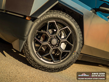 AW13 for Tesla Cybertruck 22x9.0 Inch +55 Offset Forged Wheels Satin Black