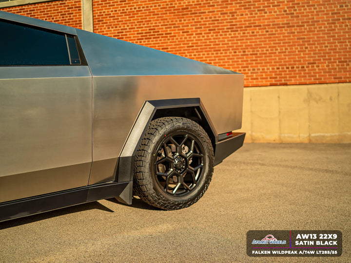 AW13 for Tesla Cybertruck 22x9.0 Inch +55 Offset Forged Wheels Satin Black