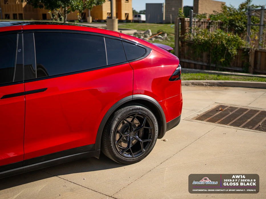 AW14 for Tesla Model S/X 20x10.5 Inch +38 Offset Forged Wheels Gloss Black