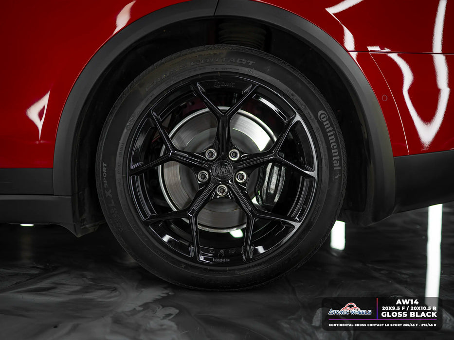 AW14 for Tesla Model S/X 20x10.5 Inch +38 Offset Forged Wheels Gloss Black