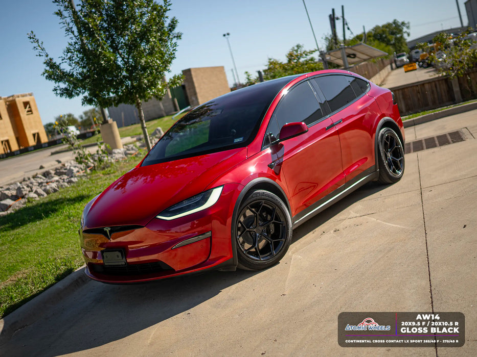 AW14 for Tesla Model S/X 20x10.5 Inch +38 Offset Forged Wheels Gloss Black